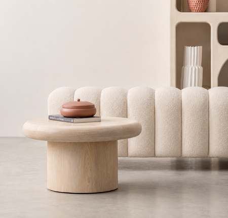 Stolik kawowy BIZZOTTO LOPEZ Ø60 naturalny – drewno mango, styl contemporary