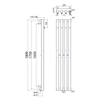 PILON grzejnik łazienkowy 270x1800mm, 4 wieszaki, chrom