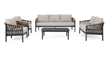BIZZOTTO sofa 2-osobowa ogrodowa FENIX    szara