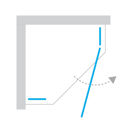 Kabina prysznicowa AVEXA NICKEL BRUSHED 1D pięciokątna L 80x80x200 szkło czyste 6mm Active Shield 2.0