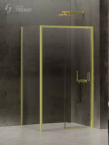 KABINA PRIME LIGHT GOLD PROSTOKĄTNA PRZYŚCIENNA P 150x80x200 CZYSTE 6mm ACTIVE SHIELD