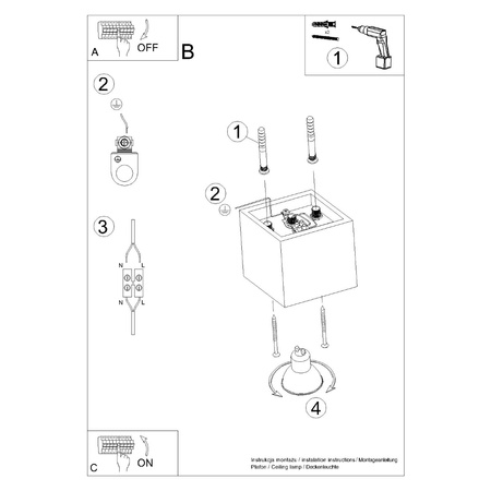 Plafon QUAD 1 czarny