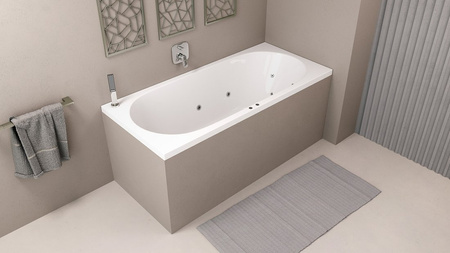 ASTRA B wanna z hydromasażem, 165x75x48cm, Active Hydro-Air, chrom