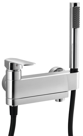 MIXONA bateria wannowa ścienna, słuchawka prysznicowa, obrotowa wylewka, chrom
