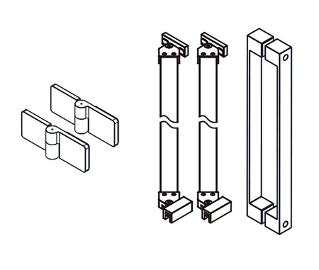 TRINITY komponenty do kabiny półokragłej, czarny mat, P
