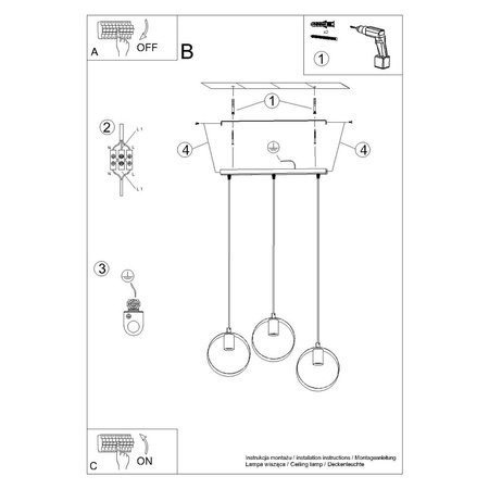 Lampa wisząca TITRAN 3 biała