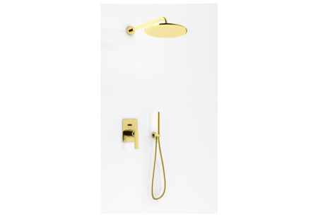 EXPERIENCE Gold Brushed zestaw prysznicowy z deszczownicą 30cm i słuchawką