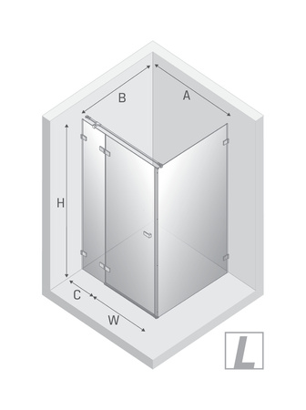 Kabina prysznicowa AVEXA NICKEL BRUSHED 1D prostokątna L 110x120x200 szkło czyste 6mm Active Shield 2.0