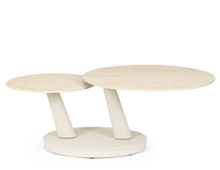 BIZZOTTO Stolik kawowy JOEL IVORY 80–126,5 cm – rozkładany, efekt marmuru, nowoczesny design