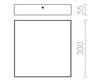 RISA lampa sufitowa LED 30W, 300x300mm, 230V, IP21, biały