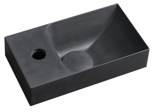 PICCOLINO umywalka betonowa, 30,8x17cm, bateria z lewej strony, antracyt mat