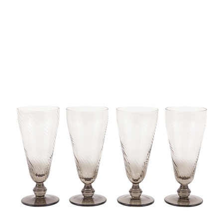 Swirl Flute Glass Smoked Grey (4pk) 72x72x166mm