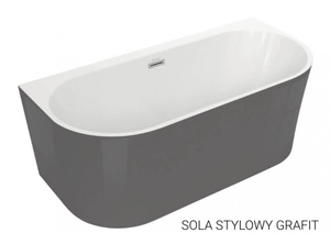 Wanna wolnostojąca przyścienna 150x75 SOLA GRAFIT* NOWOŚĆ