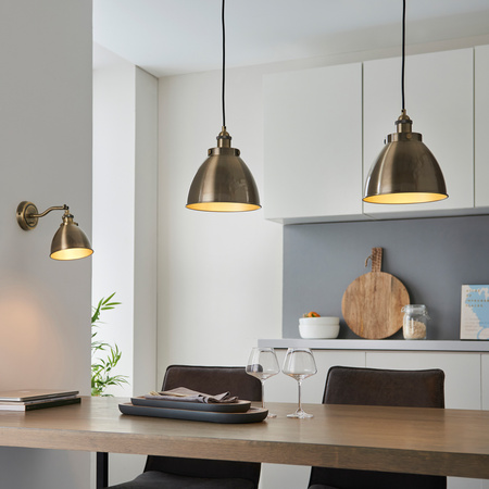 Franklin Pendant Light Antique Brass 400x1460mm