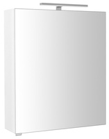 RIWA szafka z lustrem, oświetlenie LED, 60x70x17cm, biały połysk