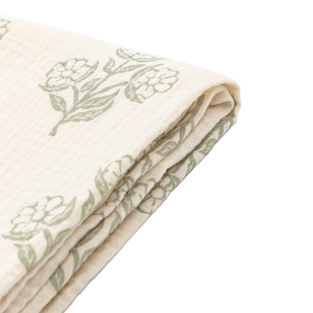 Hepple Gauze Floral Throw Sage 1300x1700mm