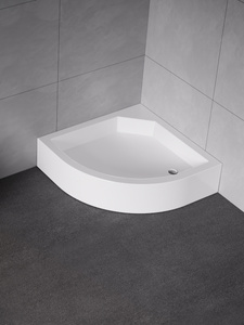 Brodzik prysznicowy ARTUS 80x80x21 półokrągły R55, fi 52, podstawa stelaż, gł 11cm