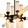 Lampa wisząca QUADRO-12 LED bursztynowe szklane klosze