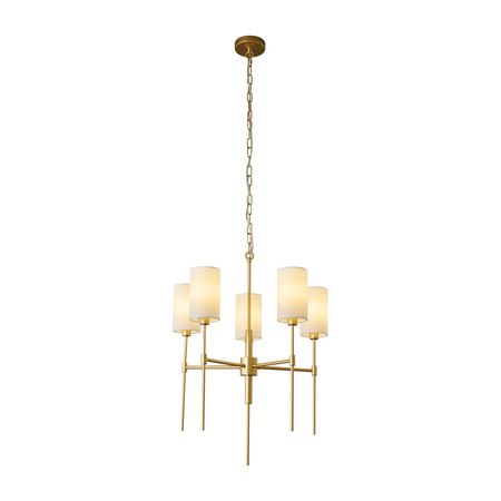 Lampa wisząca DARLING 60 cm - żyrandol złoty z białym abażurem