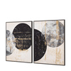 Obraz w ramie „Orbit” – czarny, 70 × 3 × 90 cm, zestaw 2 szt.
