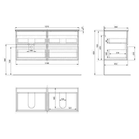 PANEDA szafka umywalkowa 119x55x45,2cm, biały