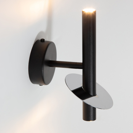 SOPEL RING 2 kinkiet czarny/srebrny