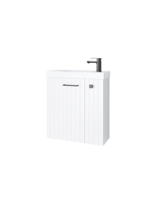 Szafka łazienkowa wisząca z umywalką 55 cm biały mat uchwyt gun metal NOOK 010-SU55-03+TR41366