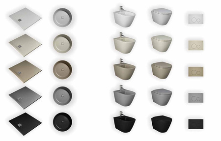 FEELING Umywalka slim nablatowa prostokątna 50x36 cm beż mat  (505)