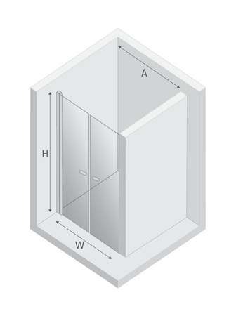 NZ2 Drzwi wnękowe NEW SOLEO GOLD BRUSHED 2D U 150x195 szkło czyste 6mm Active Shield 2.0 - wahadłowe