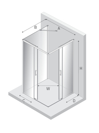 NZ4 Kabina prysznicowa PRIME GUNMETAL BRUSHED 2D prostokątna przyścienna P 70x90x200 szkło czyste 6mm Active Shield 2.0