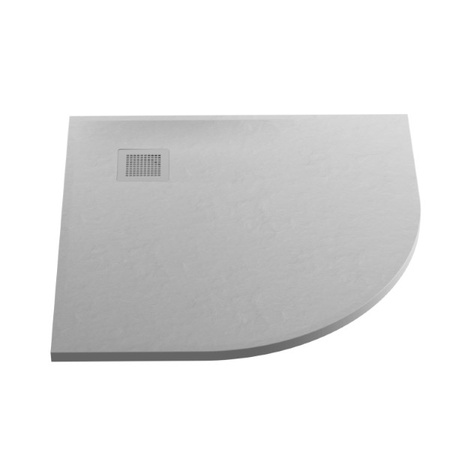 Brodzik MORI konglomeratowy półokrągły R55  90x90x3 posadzkowy, szary