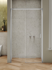 Drzwi wnękowe PRIME NICKEL BRUSHED 1D L 100x200 szkło czyste 6mm Active Shield 2.0