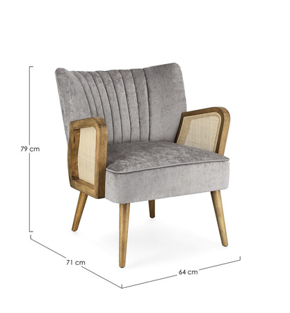Fotel BIZZOTTO VIRNA – srebrny