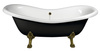 CHARLESTON wanna wolnostojąca 188x83x69cm, nogi brąz, czarno/biała