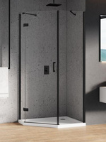 KABINA NEW AZURA BLACK ASYMETRYCZNA L 90x90x195 CZYSTE 6mm ACTIVE SHIELD