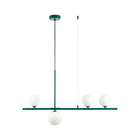 Lampa wisząca MODERNO 80 cm -szmaragdowa z białymi kloszami