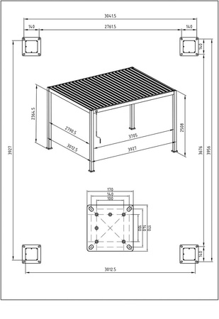 Pergola ogrodowa BIZZOTTO OCEAN 3X4 – Silk