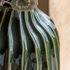 Organic Ribbed Vase Olive 180x180x365mm