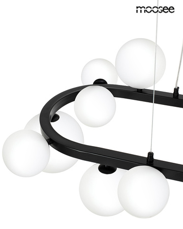 MOOSEE lampa wisząca ALURE OVAL 120 czarna/mleczna