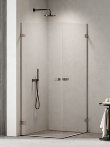 Kabina prysznicowa OXIA GUNMETAL BRUSHED 2D kwadratowa 70x70x200 szkło czyste 8mm Active Shield 2.0