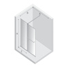 Kabina prysznicowa SMART GOLD BRUSHED 1D walk-in U 120x200 szkło czyste 8mm Active Shield 2.0 - UCHWYT RELING