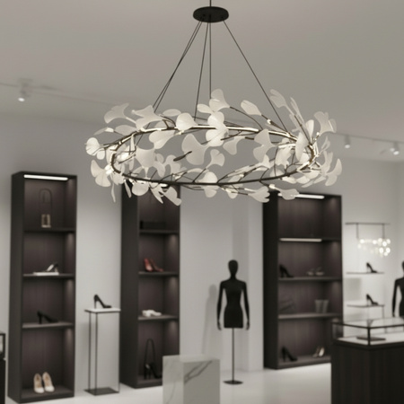 Lampa wisząca BOTANIKA 80 cm -czarna, G9, regulowana, designerska