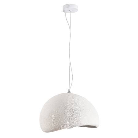 Lampa wisząca STONE 60 cm - biała lampa w stylu japandi