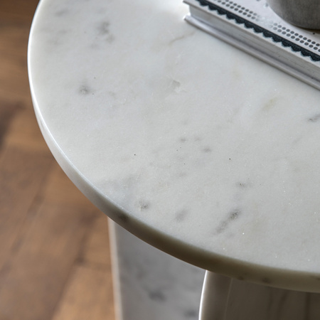 Amalfi Side Table White 400x400x500mm