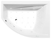 TANDEM R wanna z hydromasażem, 170x130x50cm, Highline Hydro-Air, chrom