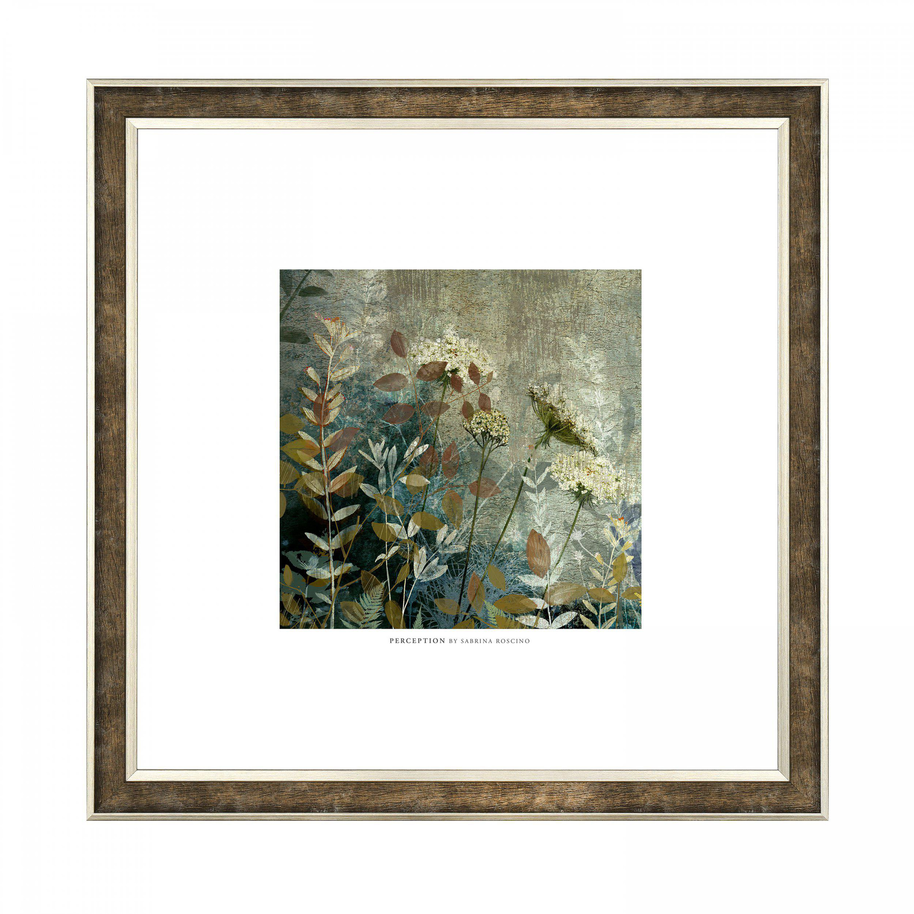 Obraz w ramie „Perception” – niebieski / zielony, 52 × 2 × 52 cm