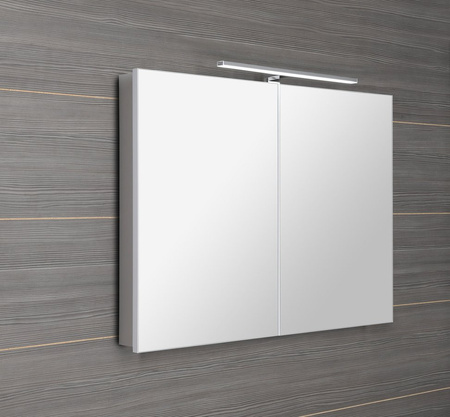 GRETA szafka z lustrem, oświetlenie LED, 101x70x14cm, biały mat