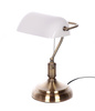 KLASYCZNA LAMPA BANKIERSKA BIURKOWA BIAŁA BANKER CLASSIC