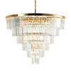 Lampa wisząca SPLENDORE 100 cm - żyrandol złoto-kryształowy