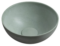 MINOR umywalka betonowa nablatowa, średnica 26cm, zielony mat